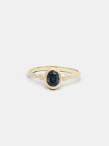 Shown:  0.75ct teal Montana sapphire in 14k yellow gold with organic texture and signature matte finish.