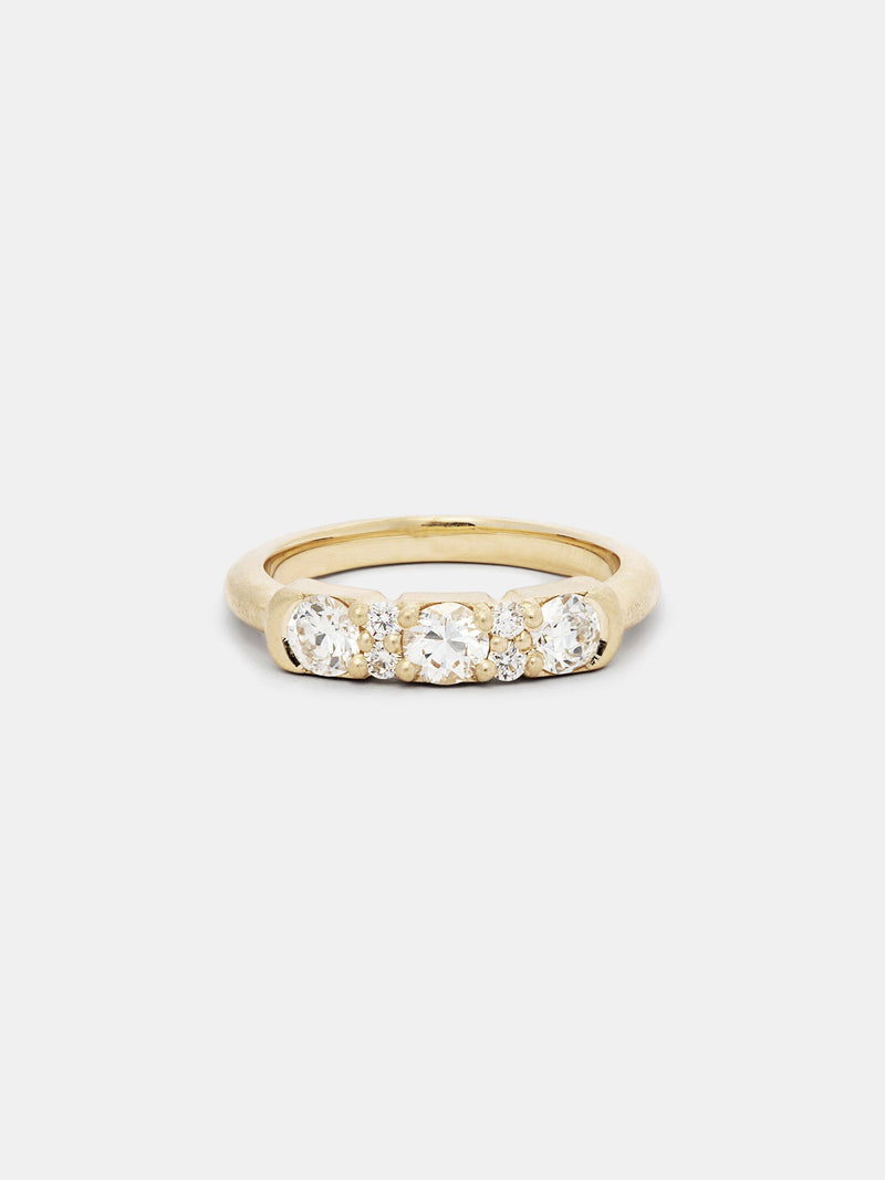 Shown: near colorless diamonds in 14k yellow gold with signature matte finish.