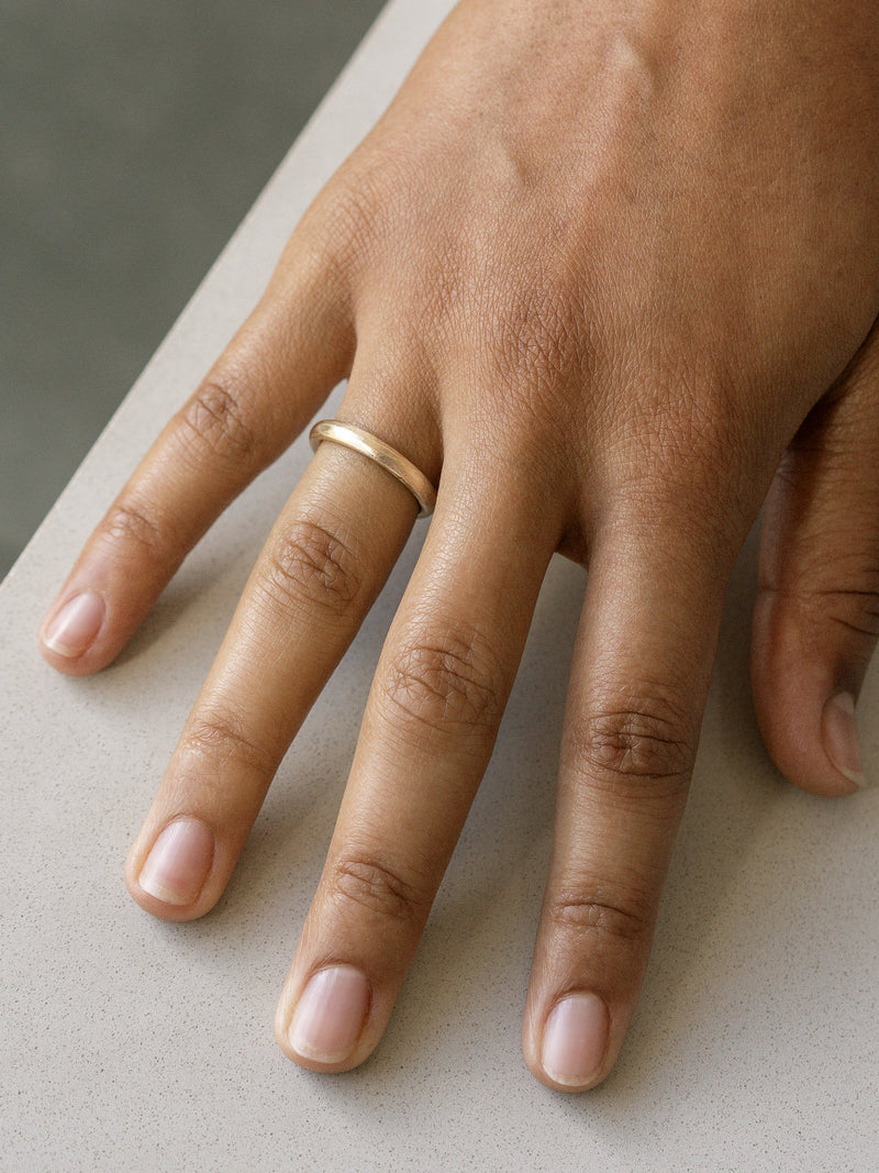 Shown: 14k yellow gold with organic texture and signature matte finish.