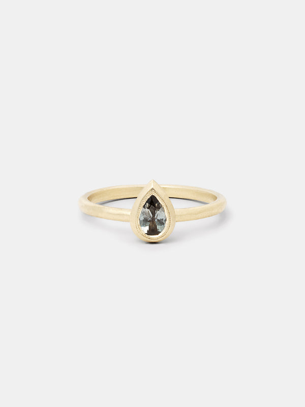 Shown: Bi-color Montana sapphire set in 14k yellow gold with smooth texture and signature matte finish.