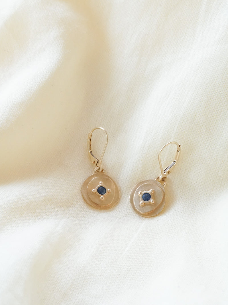 Four Corners Earrings - Montana Sapphire