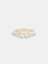 Shown: 0.5ct near colorless antique diamond in 14k yellow gold with smooth texture and signature matte finish.