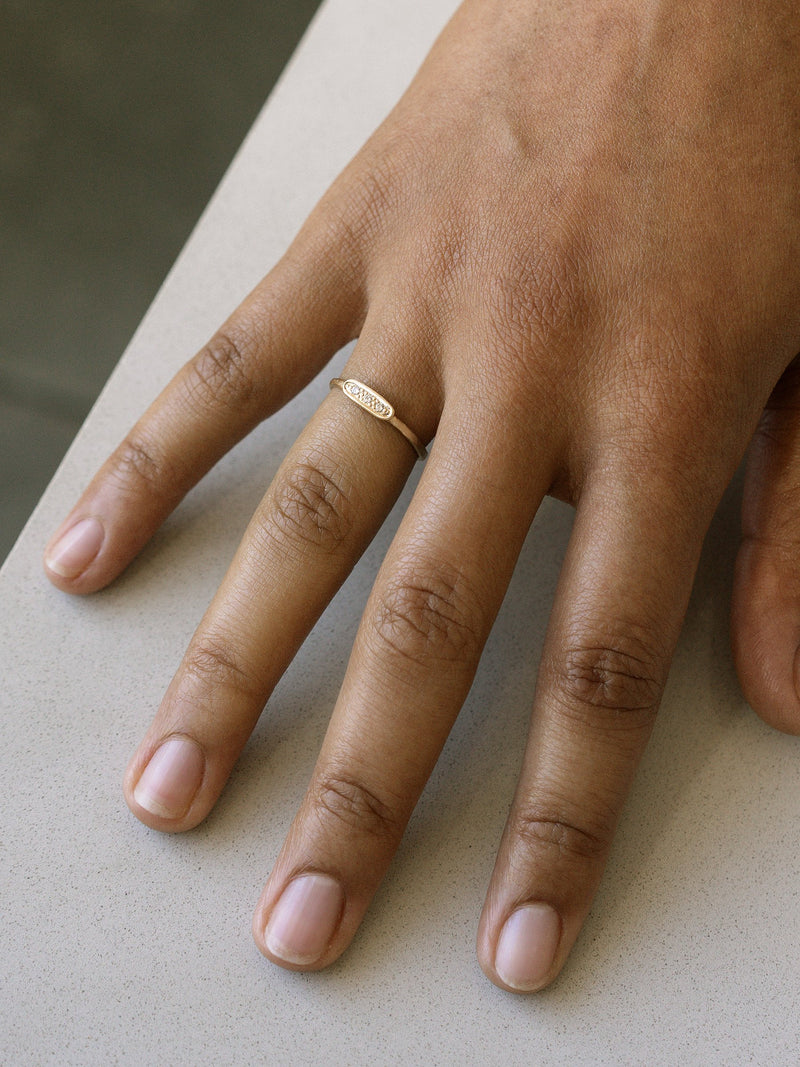 Shown: 14k yellow gold with organic texture and signature matte finish.