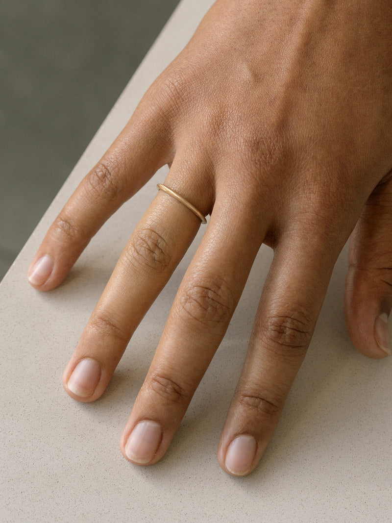 Shown: 14k yellow gold with organic texture and signature matte finish.