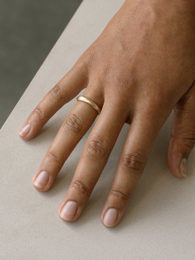 Shown: 14k yellow gold with organic texture and signature matte finish.