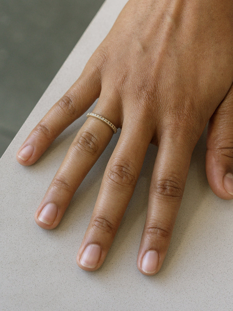 Shown: 14k yellow gold with organic texture and signature matte finish.