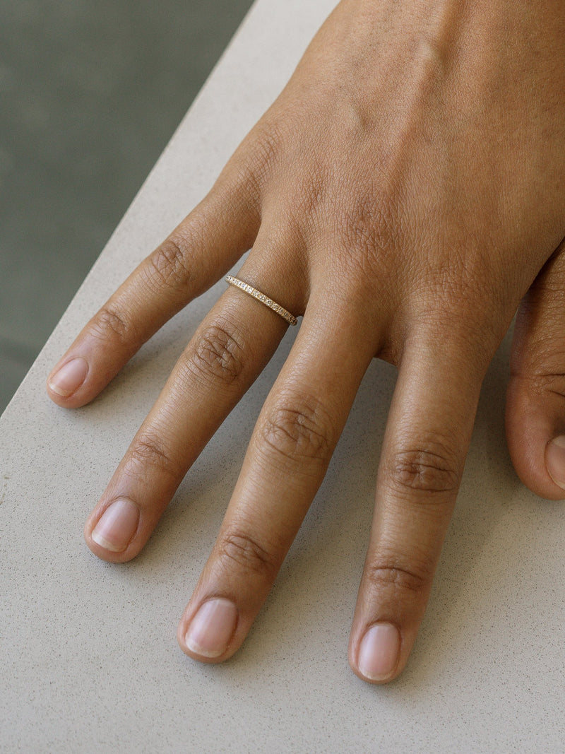 Shown: 14k yellow gold with organic texture and signature matte finish.