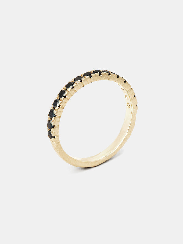 Viburnum Pavé Half Eternity Band - 2mm Black Diamonds