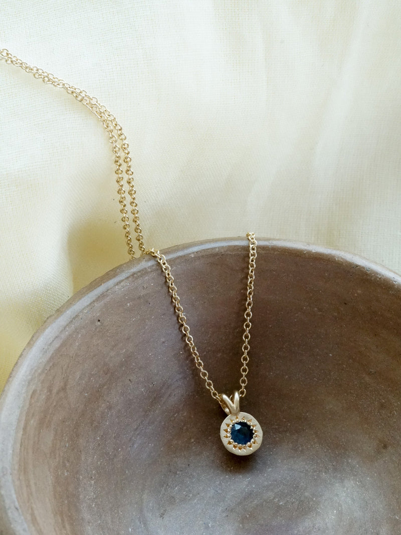 Shown: 14k yellow gold and signature matte finish with our standard Fairmined Cable Chain - 1.2mm.