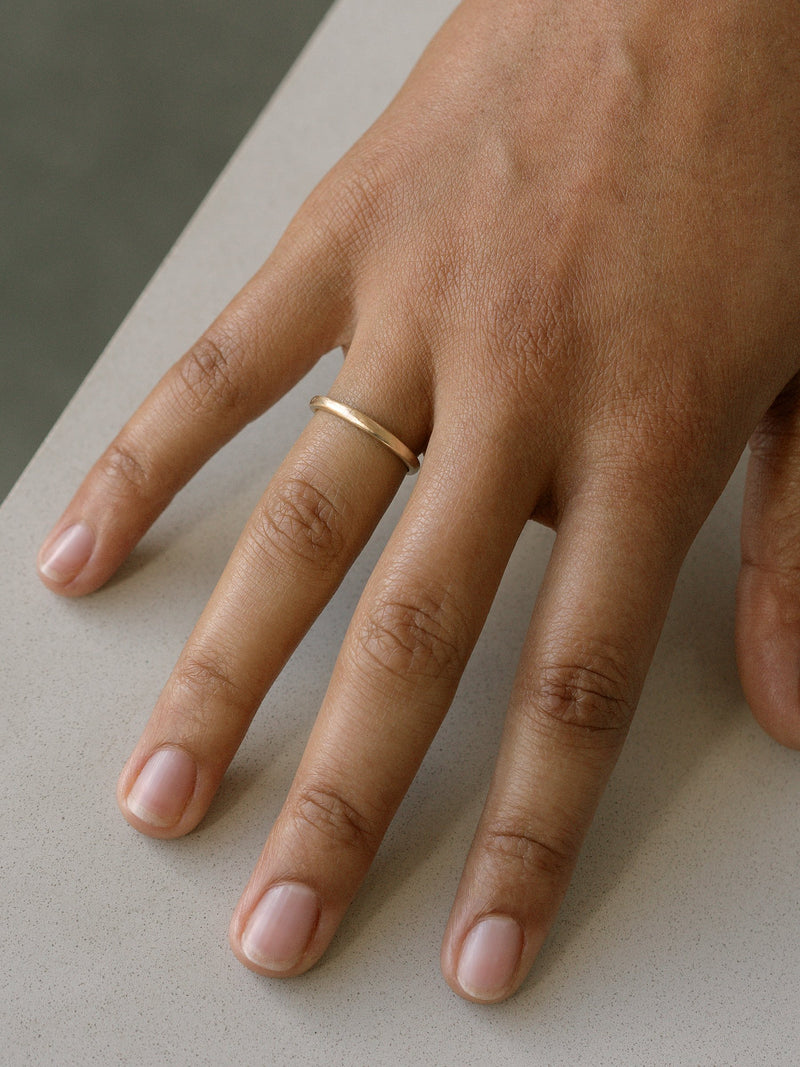 Shown: 14k yellow gold with organic texture and signature matte finish.